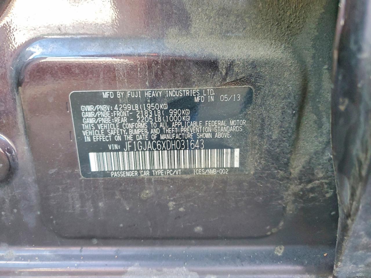 2013 SUBARU IMPREZA