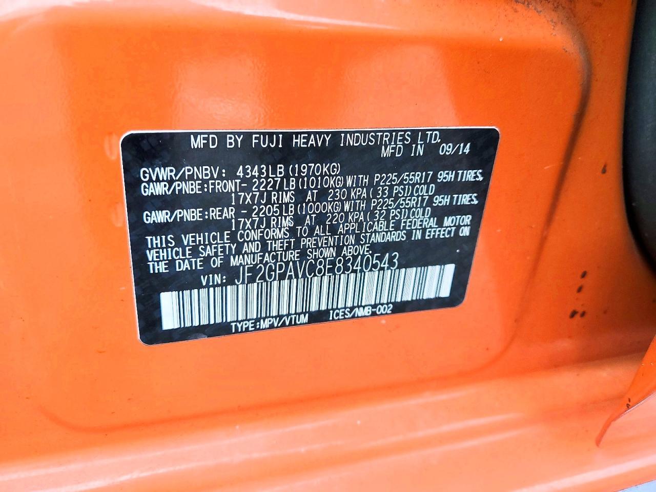 2014 SUBARU XV Crosstrek