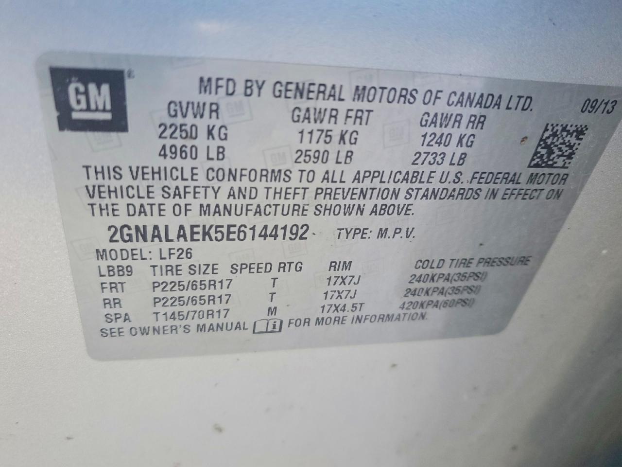 2014 CHEVROLET EQUINOX