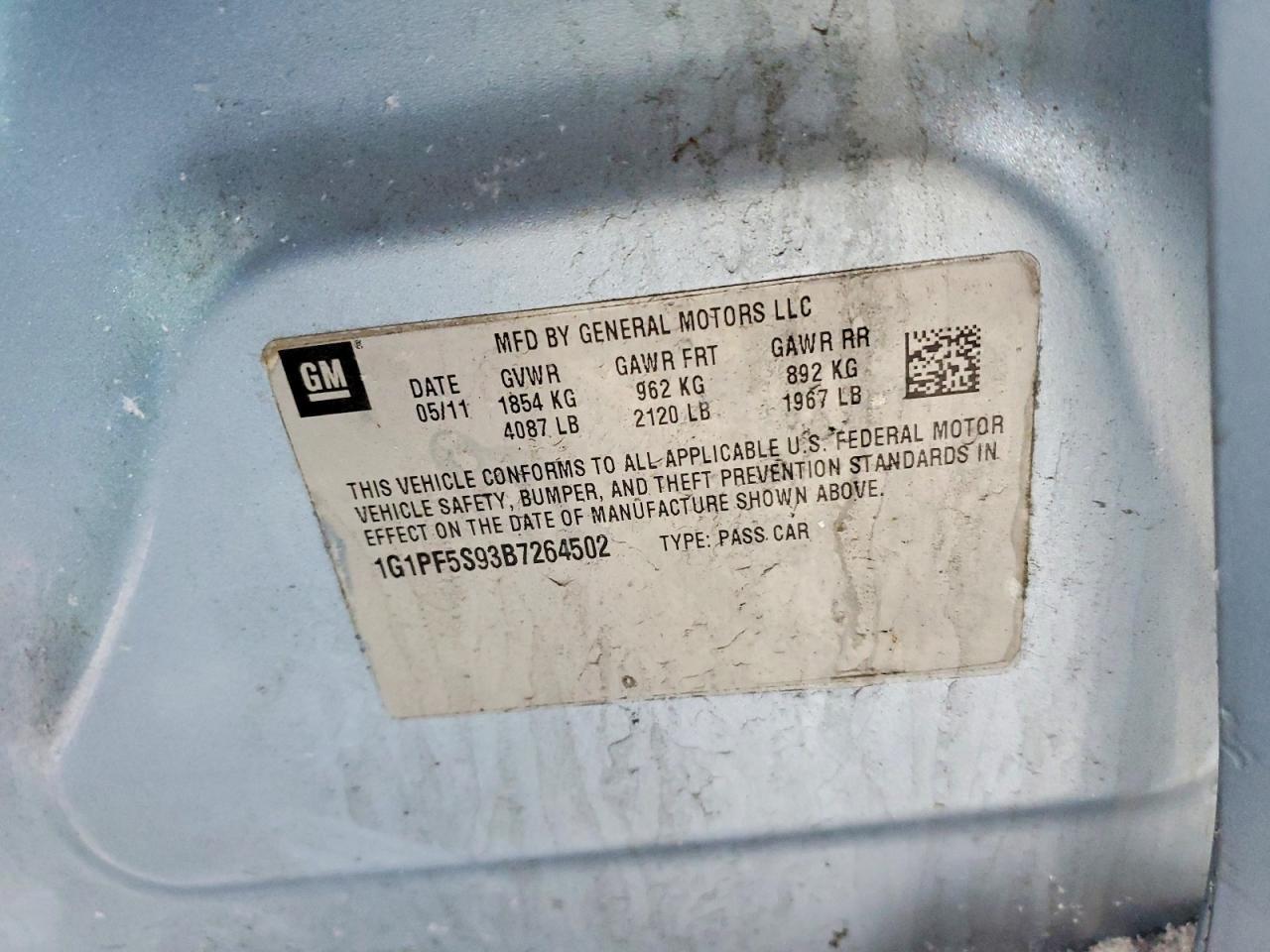 2011 CHEVROLET CRUZE