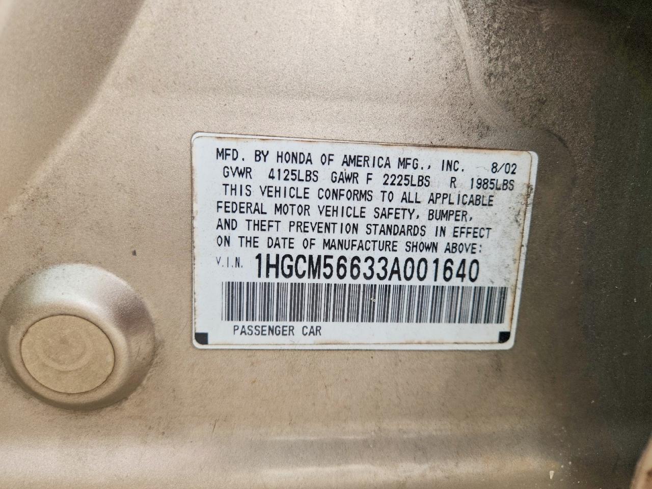 2003 HONDA ACCORD