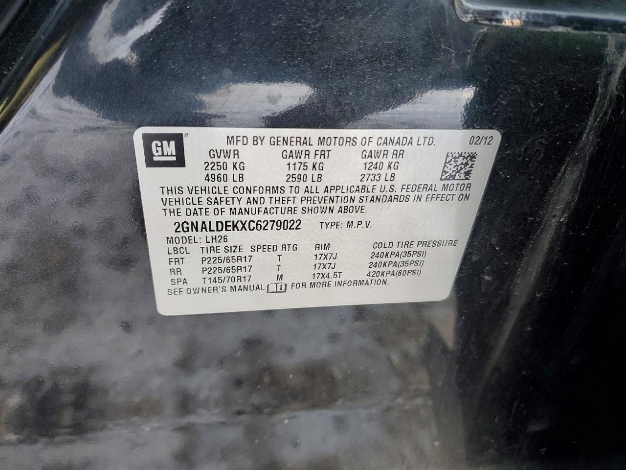 2012 CHEVROLET EQUINOX