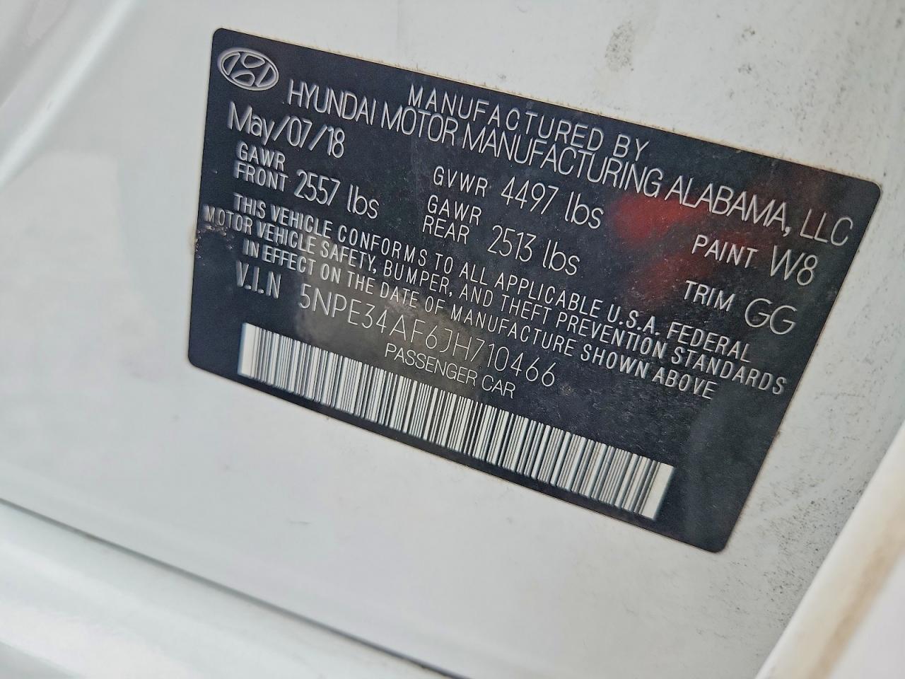 2018 HYUNDAI SONATA