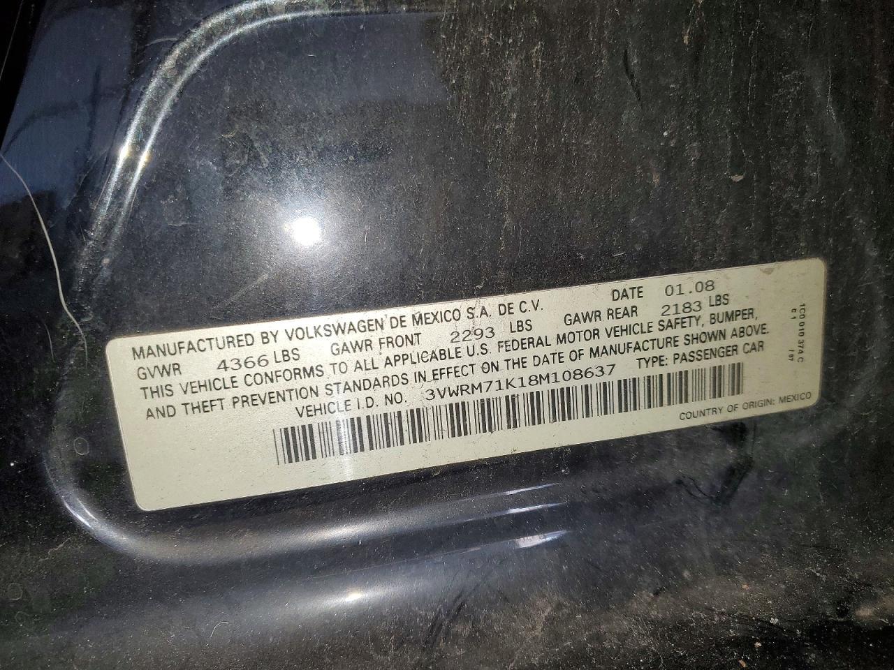 2008 VOLKSWAGEN JETTA