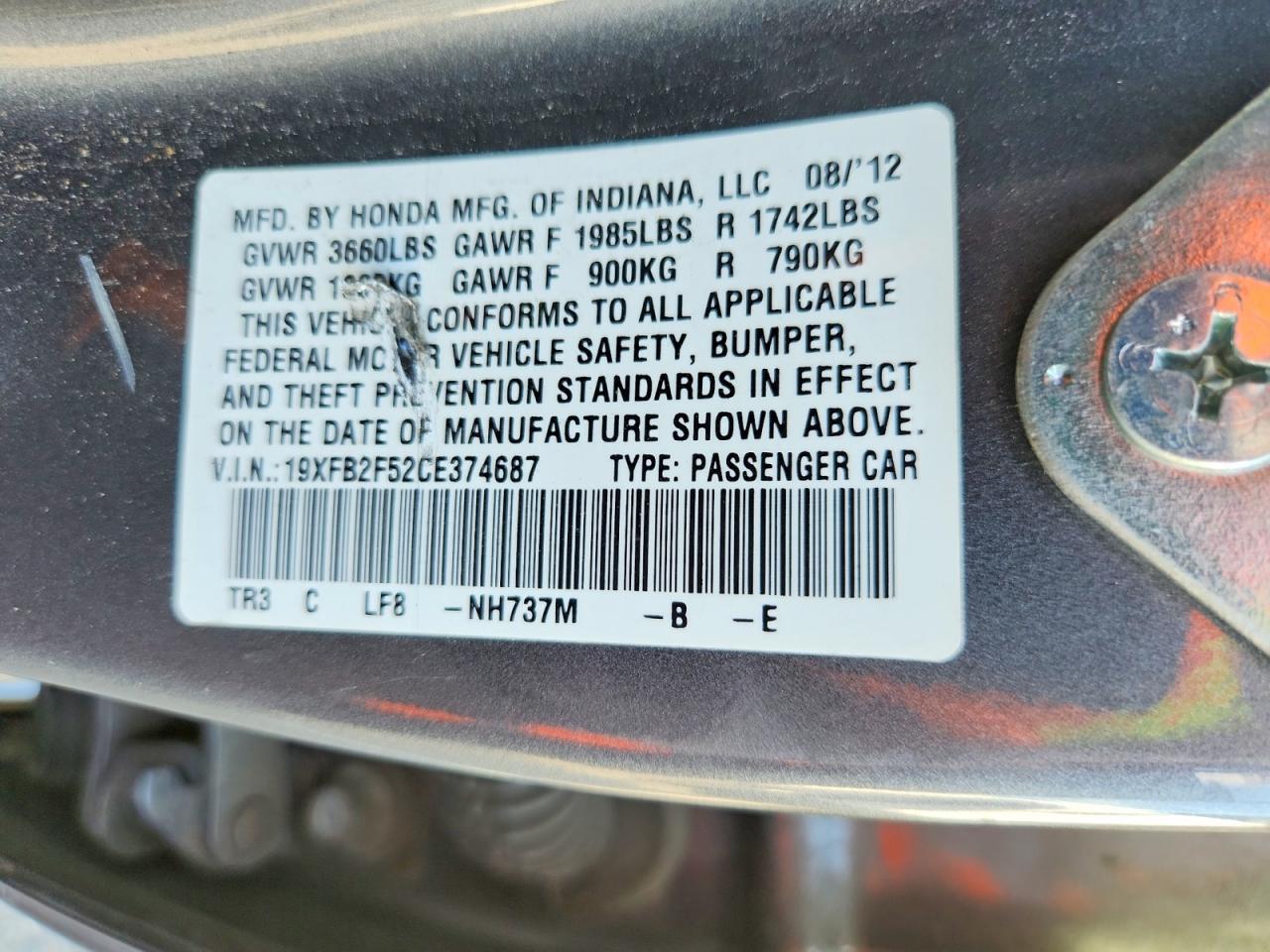 2012 HONDA CIVIC