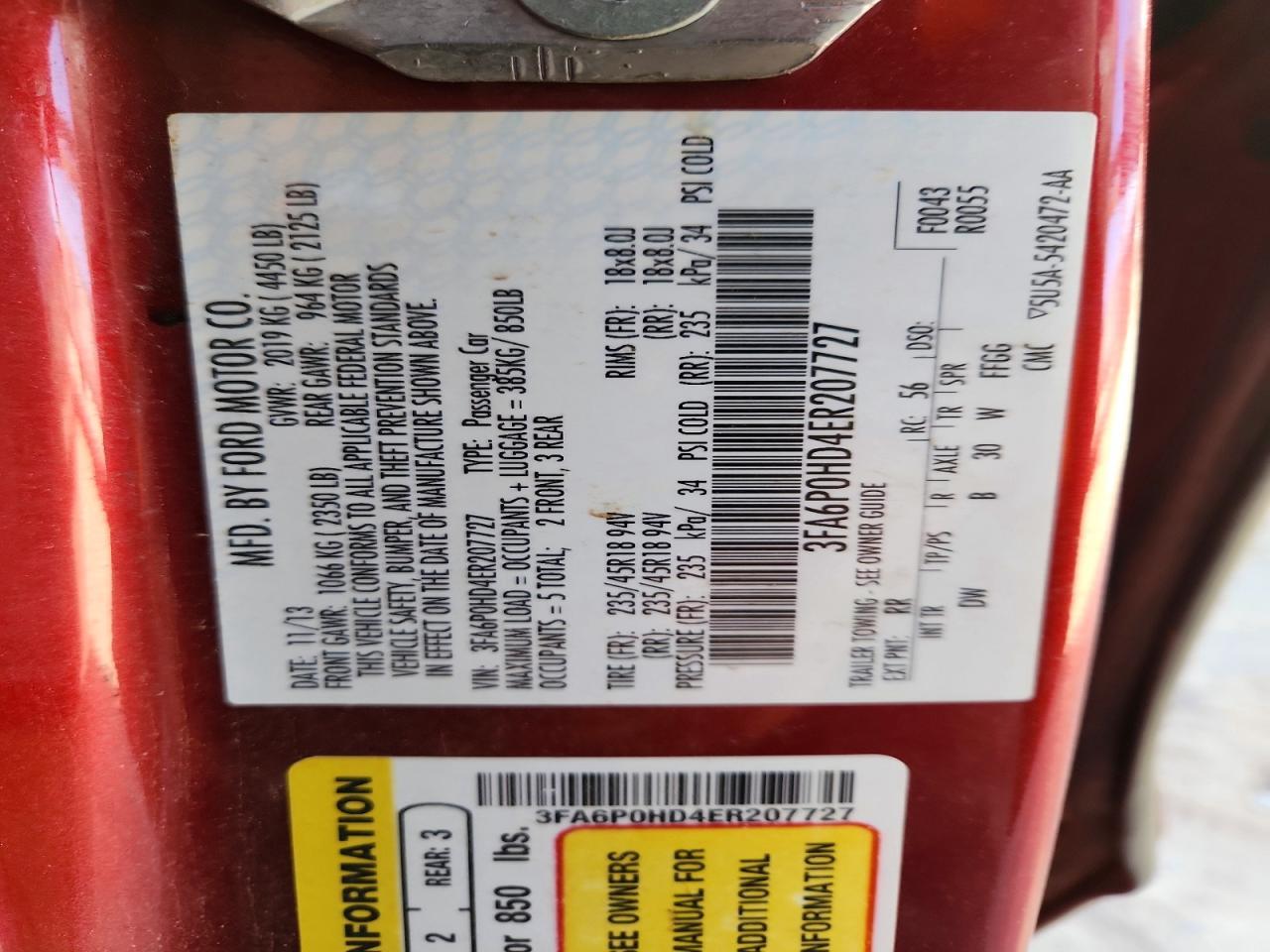2014 FORD FUSION