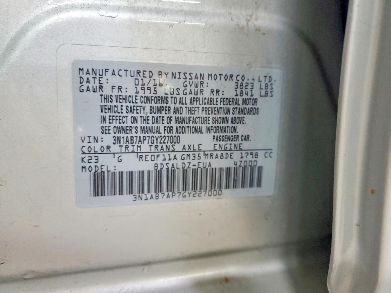 2016 NISSAN SENTRA