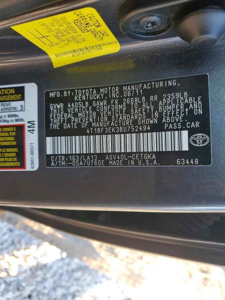 2011 TOYOTA CAMRY