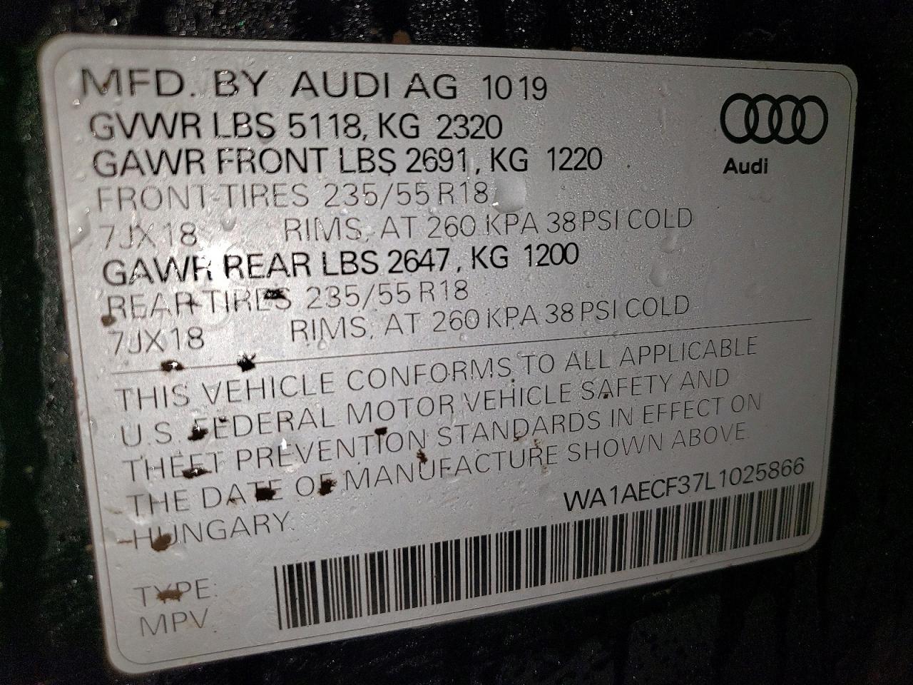 2020 AUDI Q3