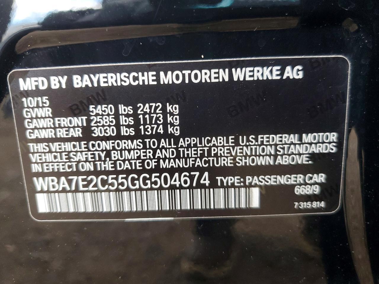 2016 BMW 7 series