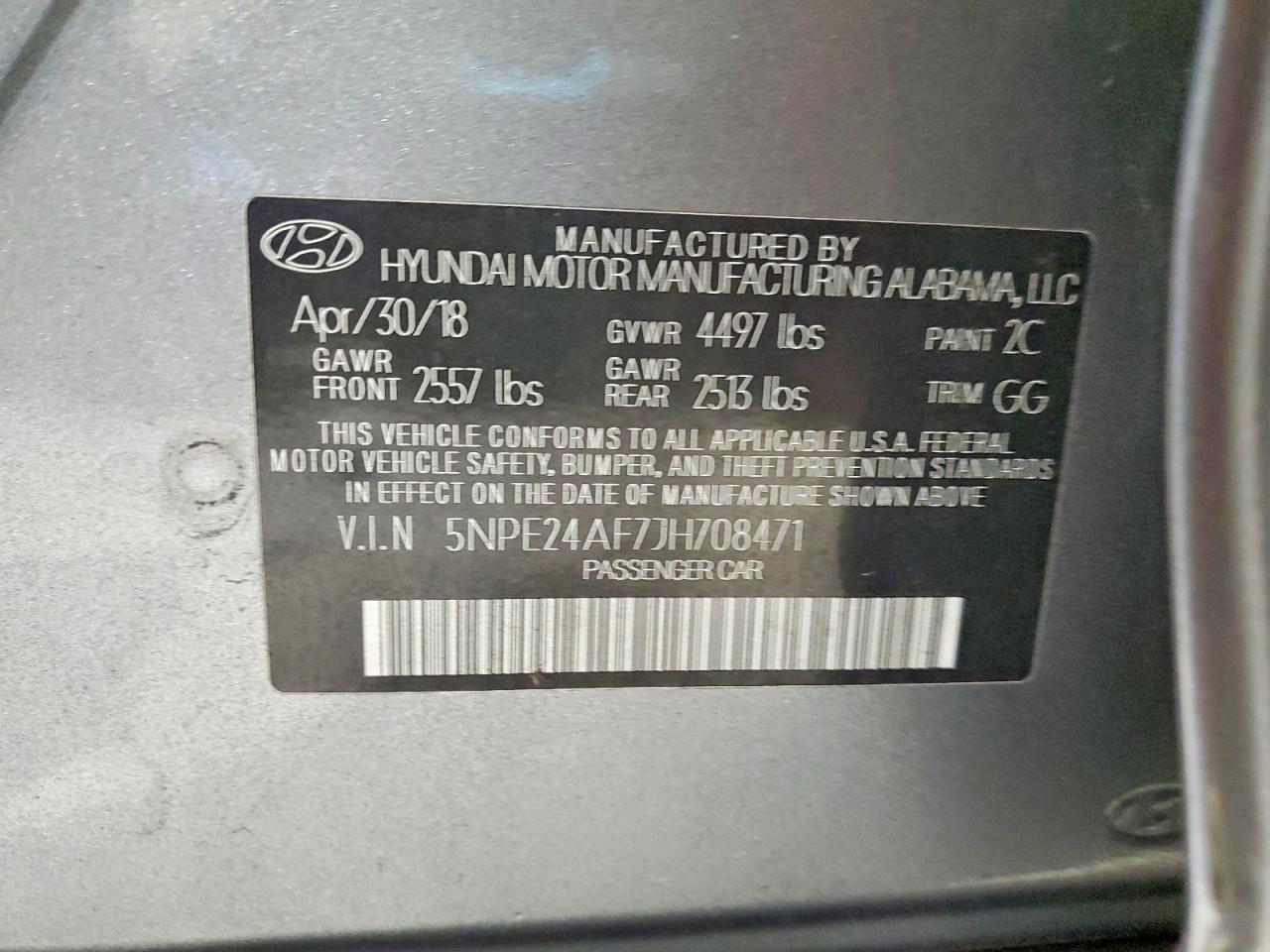 2018 HYUNDAI SONATA