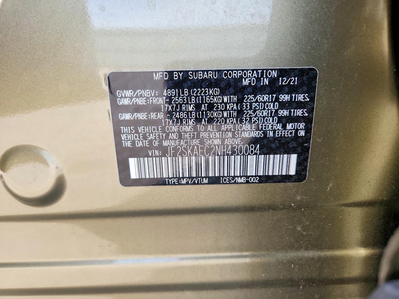 2022 SUBARU FORESTER
