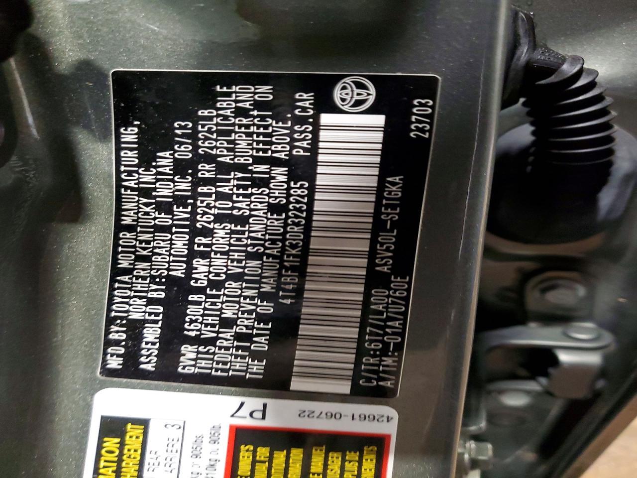 2013 TOYOTA CAMRY