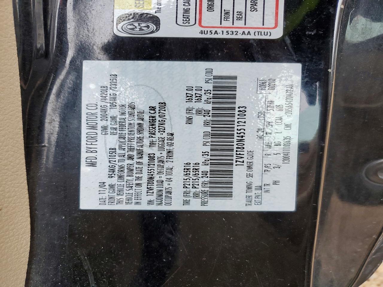 2005 FORD MUSTANG