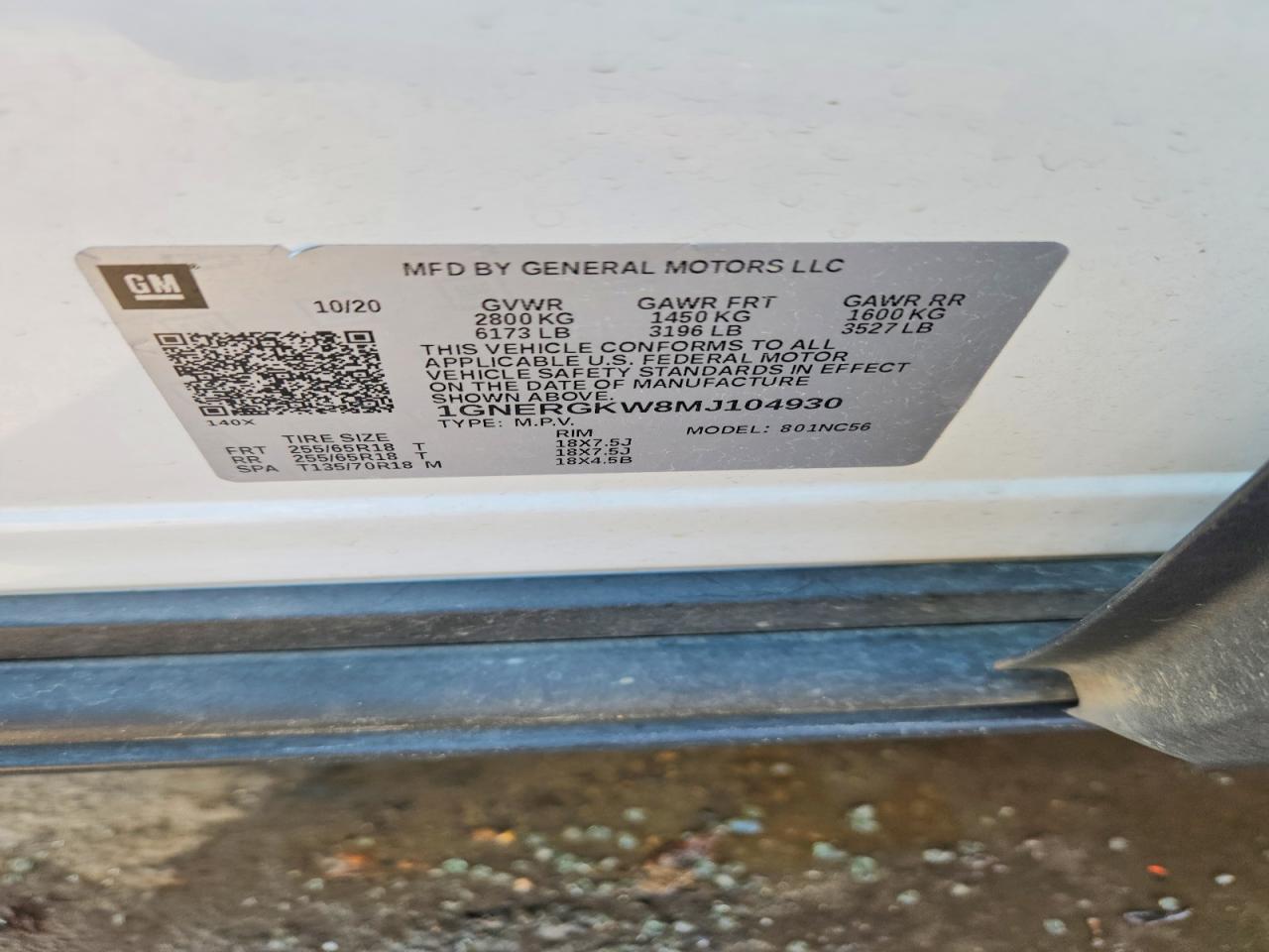 2021 CHEVROLET TRAVERSE