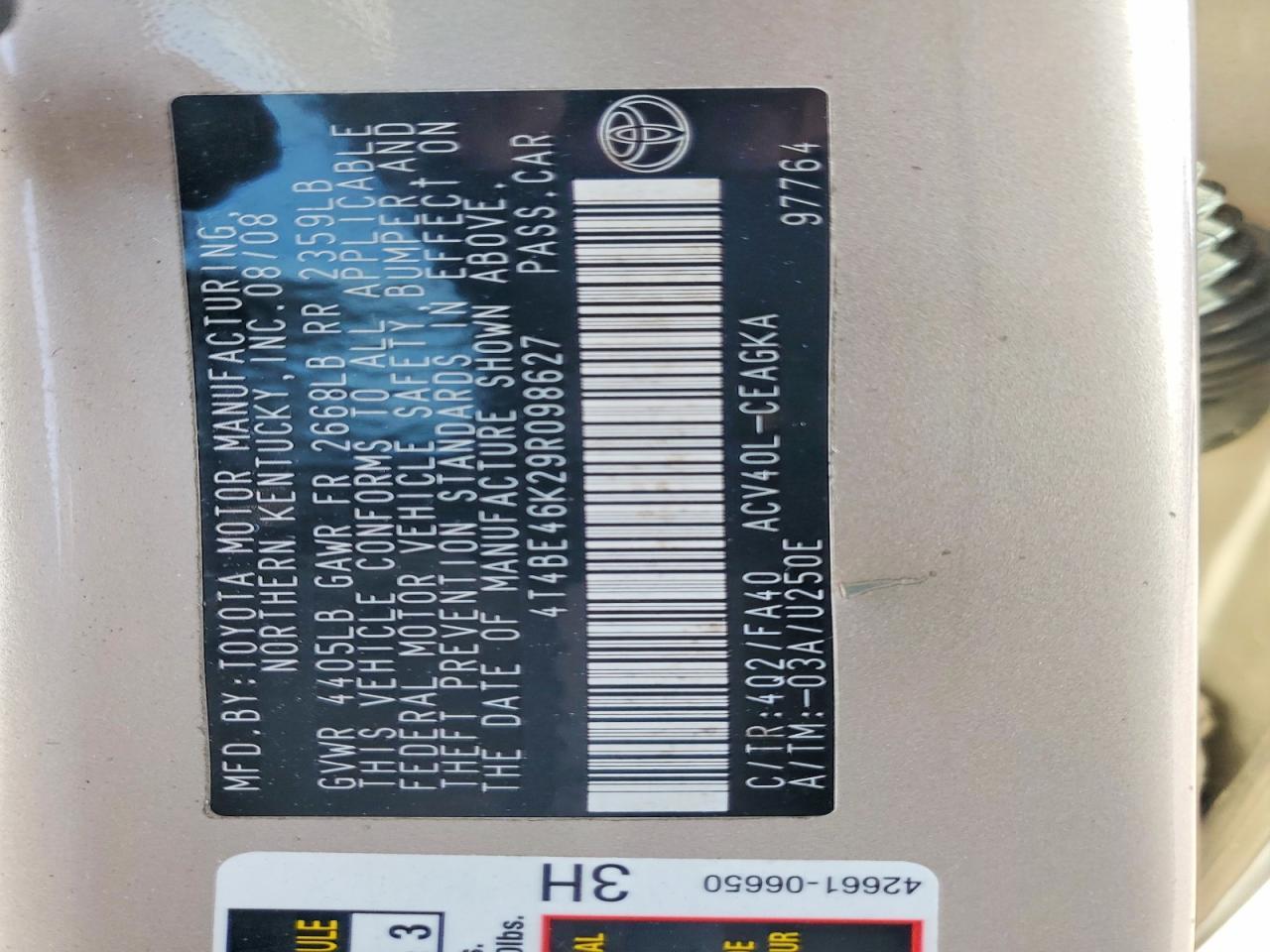 2009 TOYOTA CAMRY