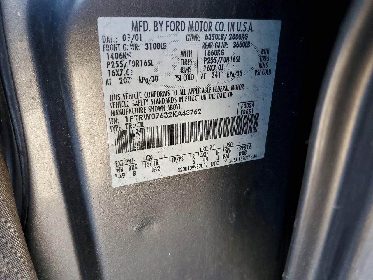 2002 FORD F-150 Lightning