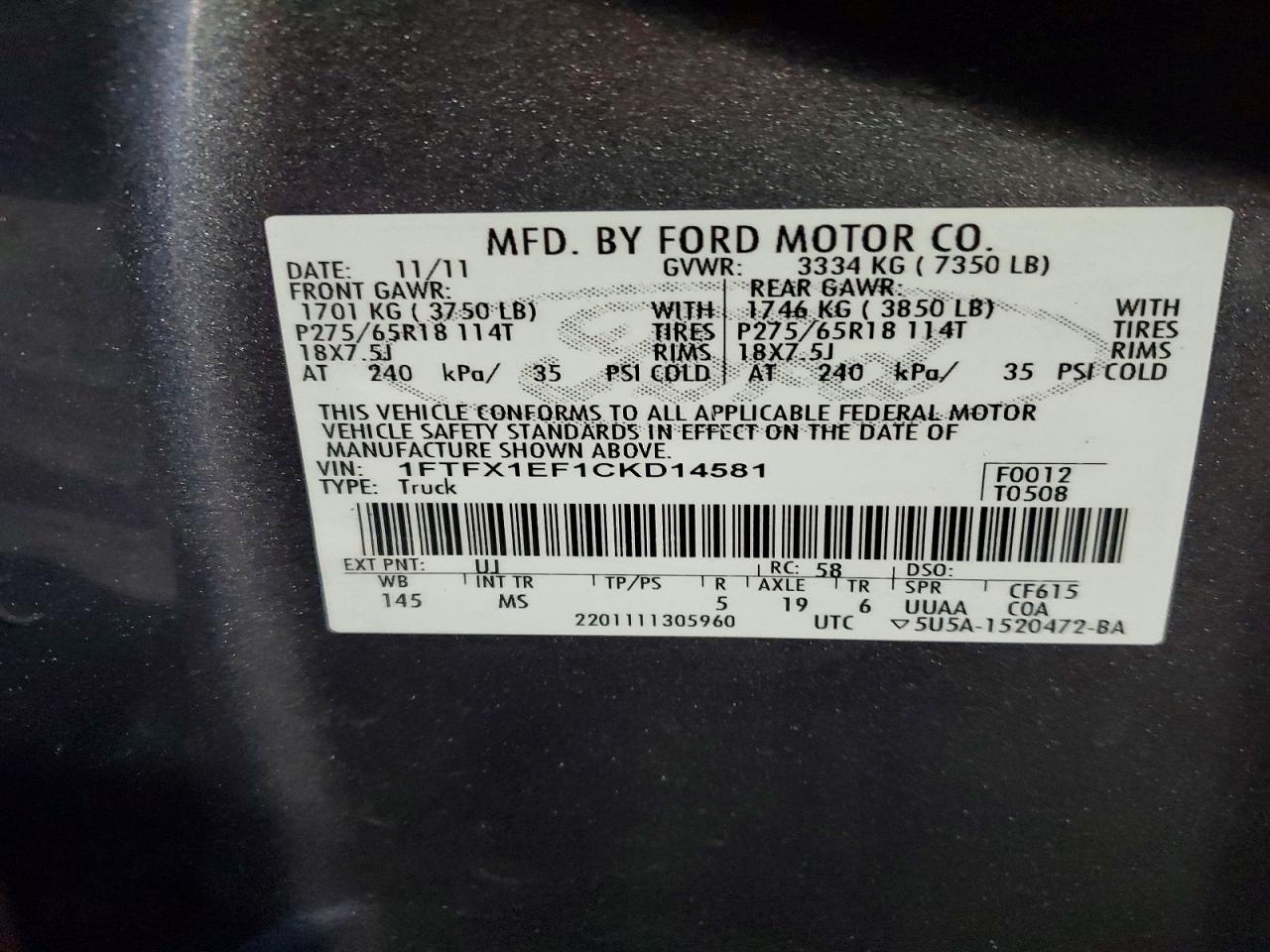 2012 FORD F-150