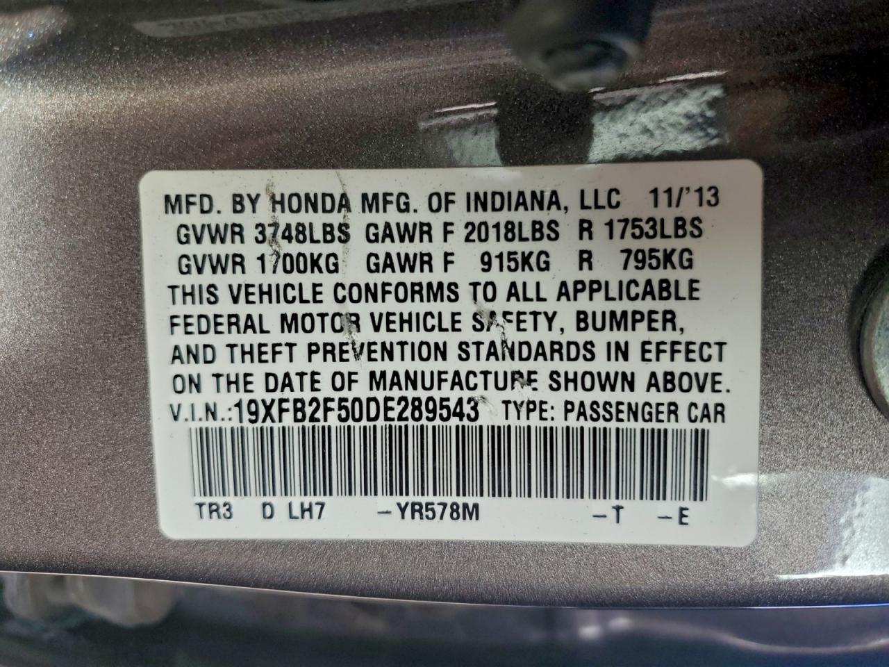 2013 HONDA CIVIC