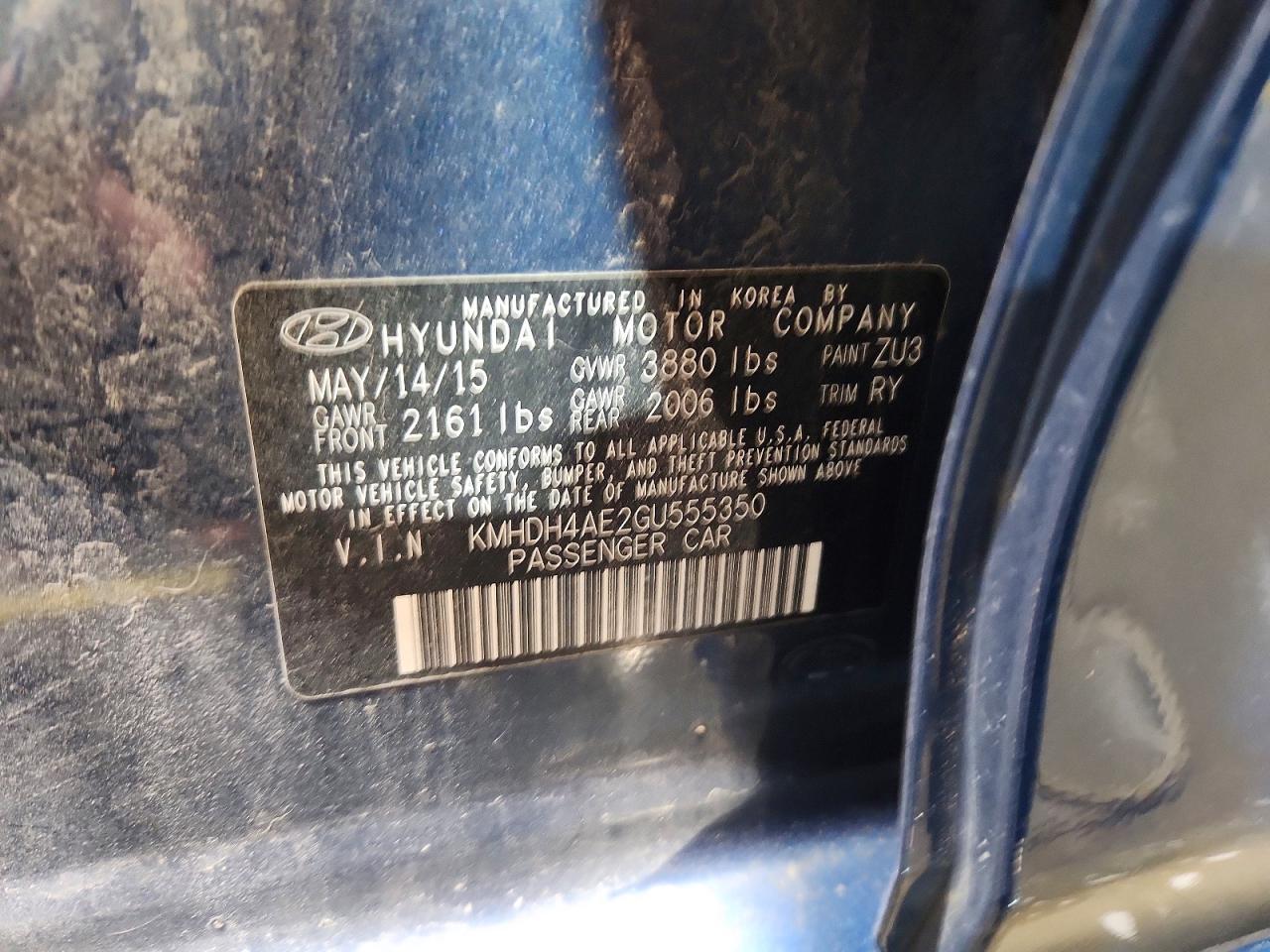 2016 HYUNDAI ELANTRA