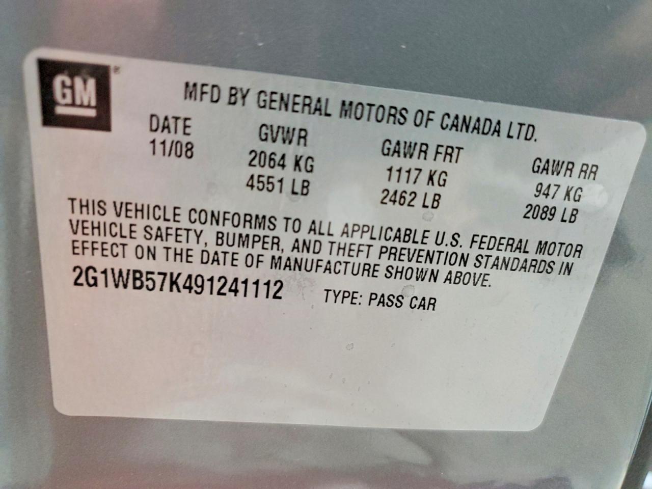 2009 CHEVROLET IMPALA