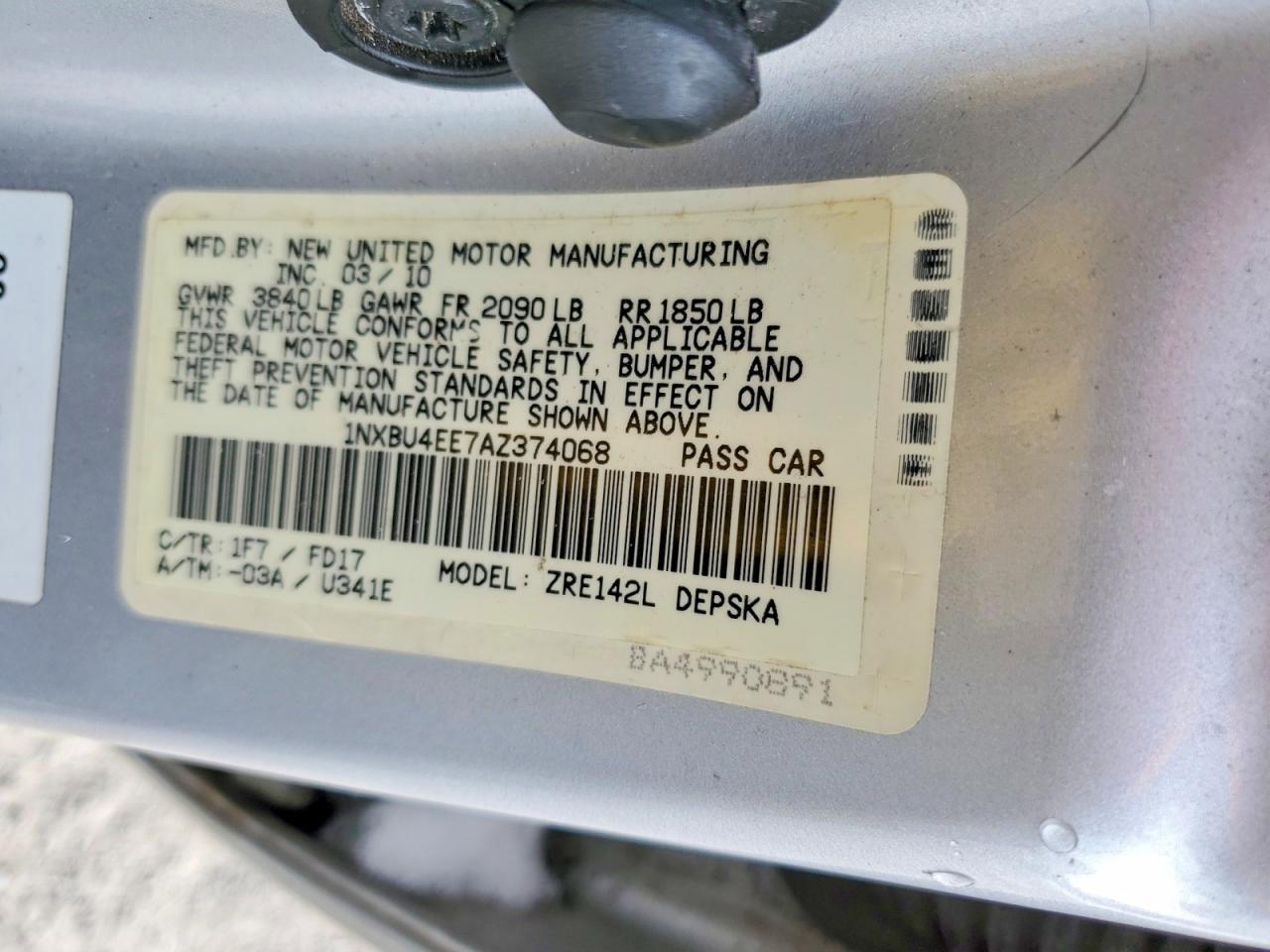 2010 TOYOTA COROLLA