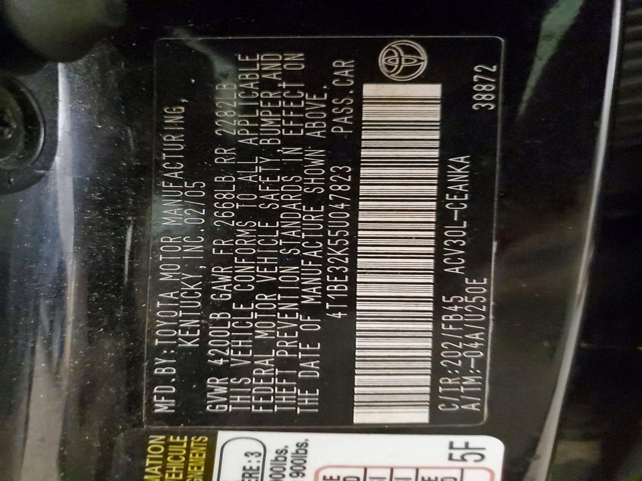 2005 TOYOTA CAMRY