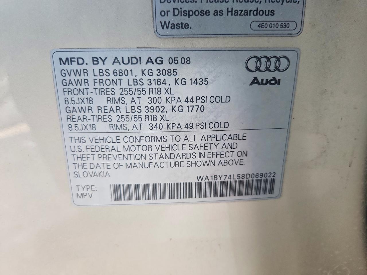 2008 AUDI Q7
