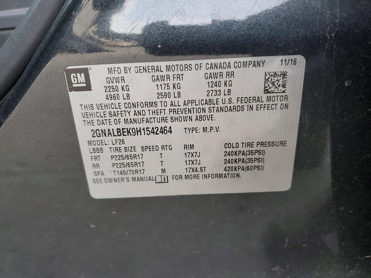 2017 CHEVROLET EQUINOX