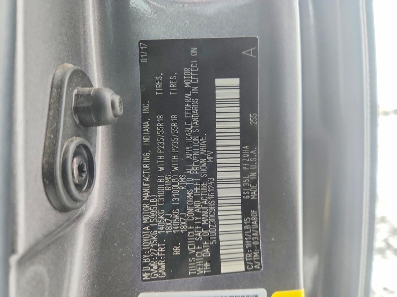 2017 TOYOTA SIENNA