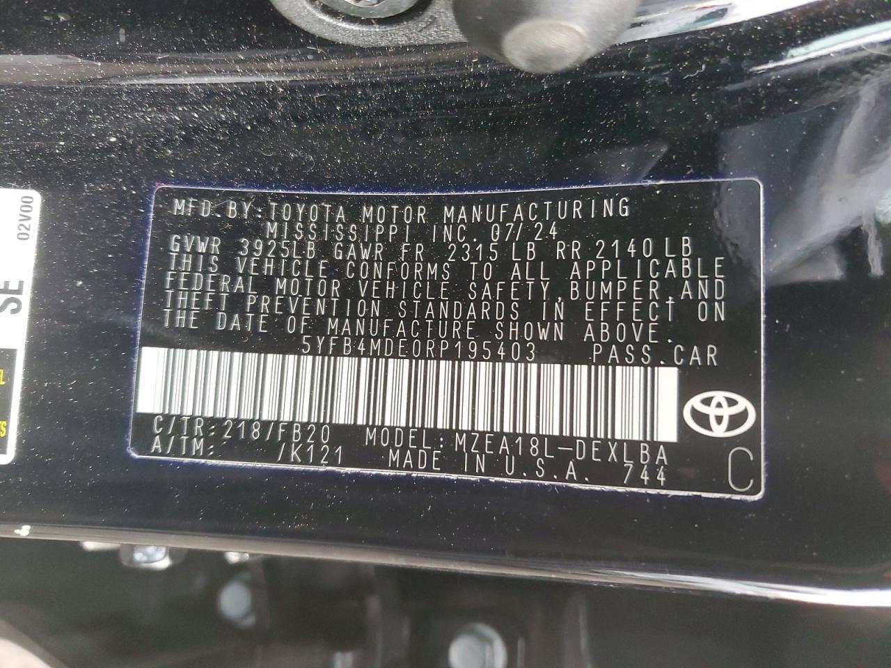 2024 TOYOTA COROLLA