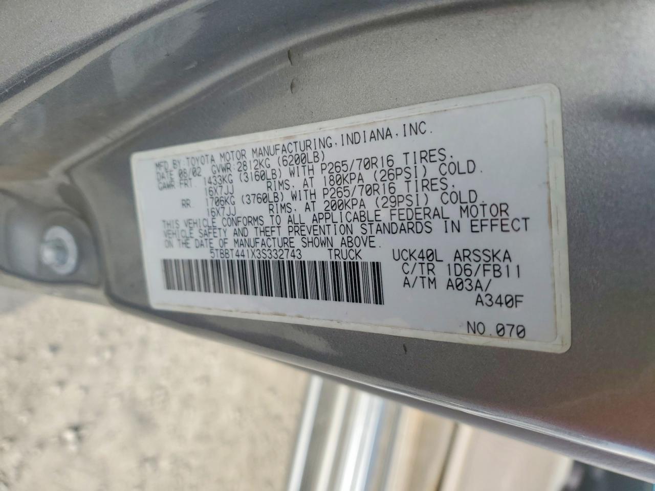 2003 TOYOTA TUNDRA