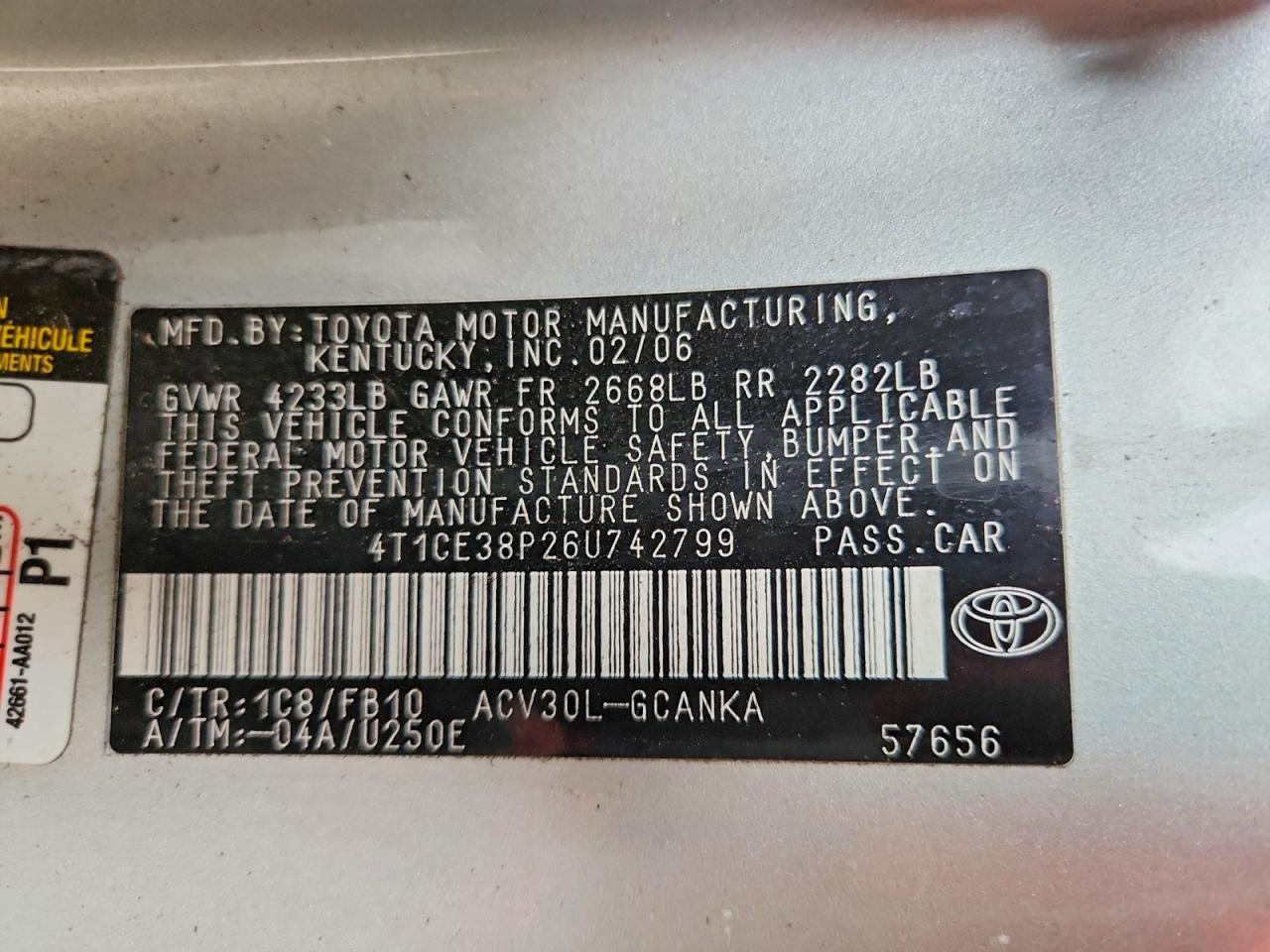 2006 TOYOTA CAMRY
