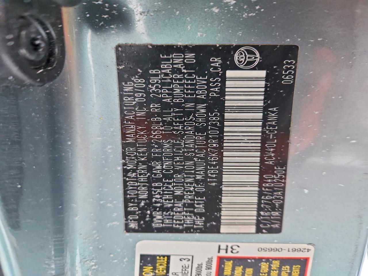 2009 TOYOTA CAMRY