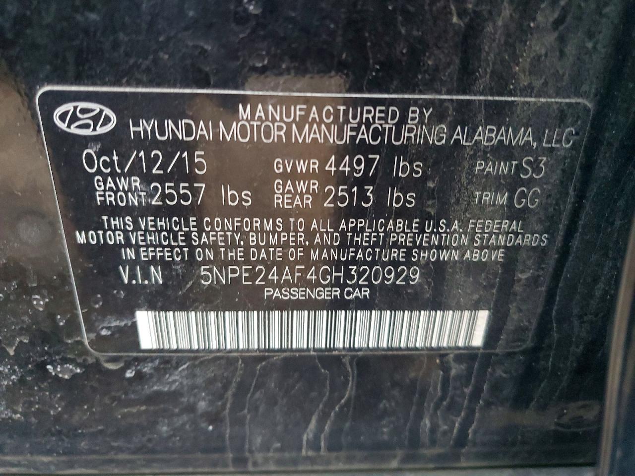 2016 HYUNDAI SONATA