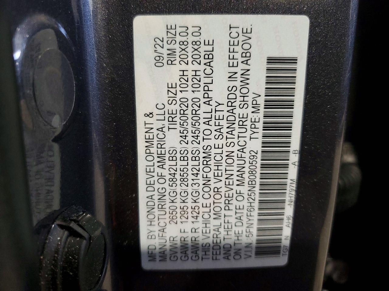 2022 HONDA PILOT