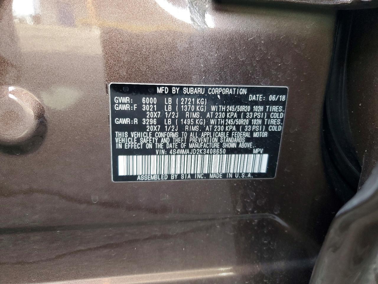 2019 SUBARU Ascent