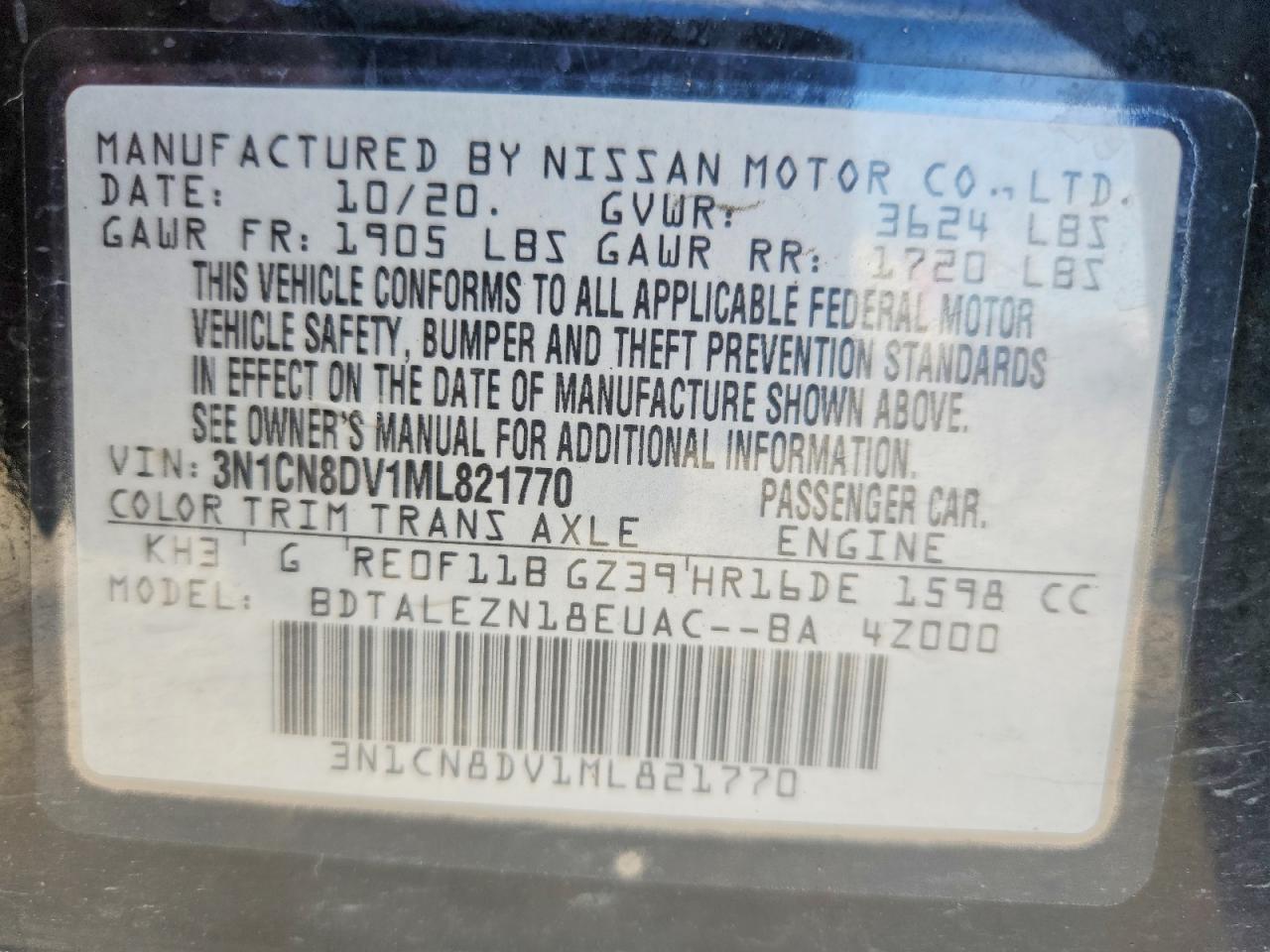 2021 NISSAN VERSA