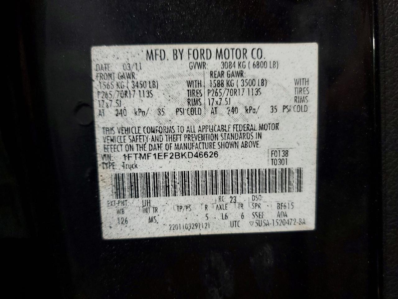 2011 FORD F-150