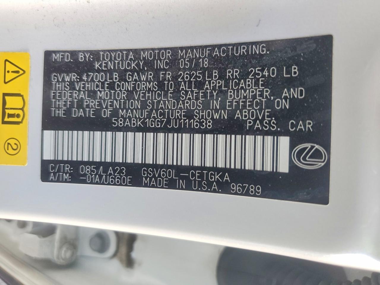 2018 LEXUS ES 350