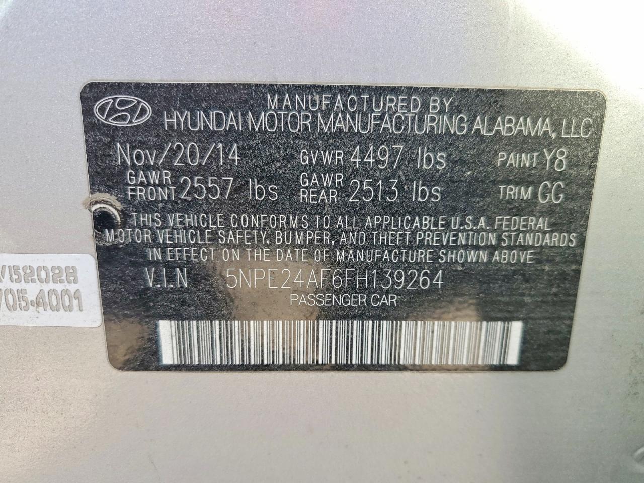 2015 HYUNDAI SONATA