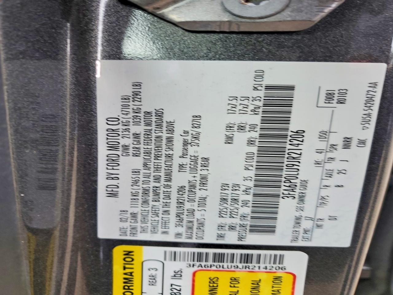 2018 FORD FUSION