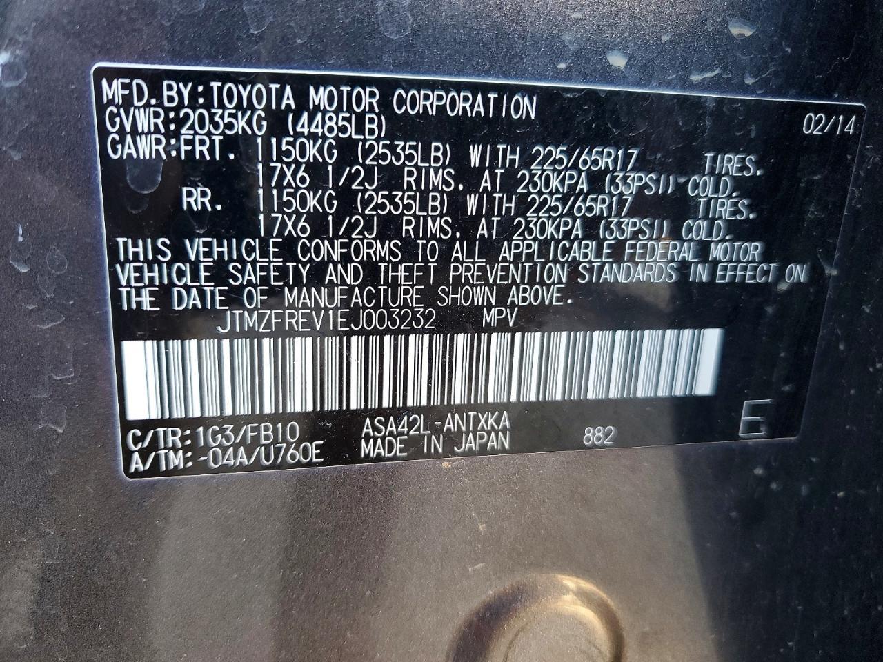 2014 TOYOTA RAV4