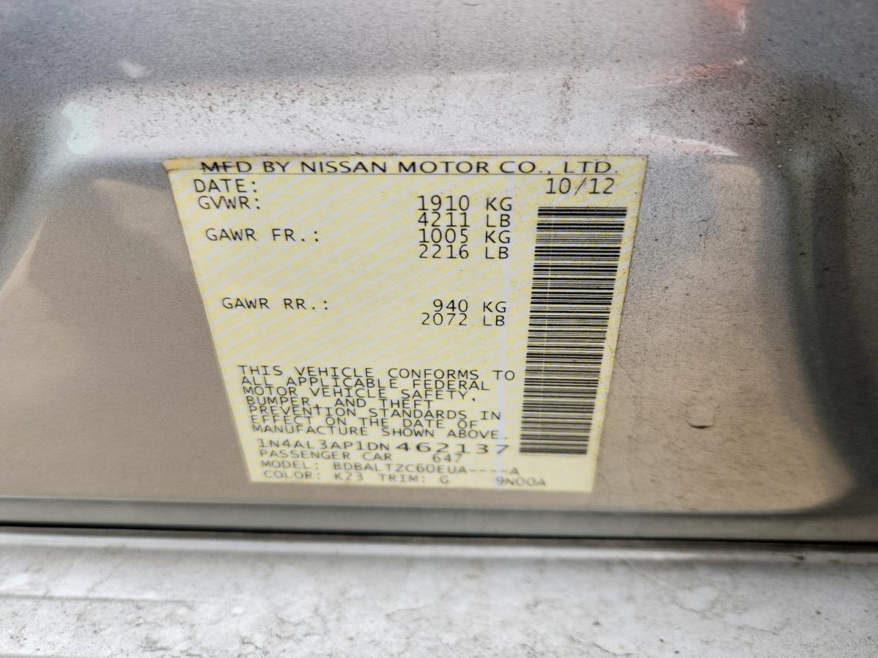 2013 NISSAN ALTIMA