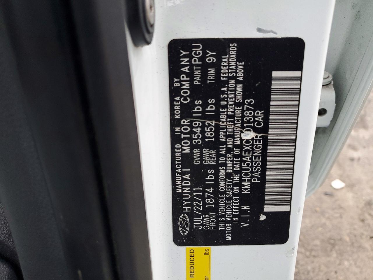 2012 HYUNDAI ACCENT