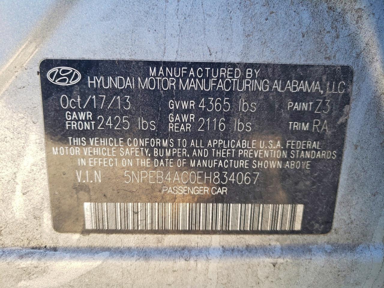 2014 HYUNDAI SONATA
