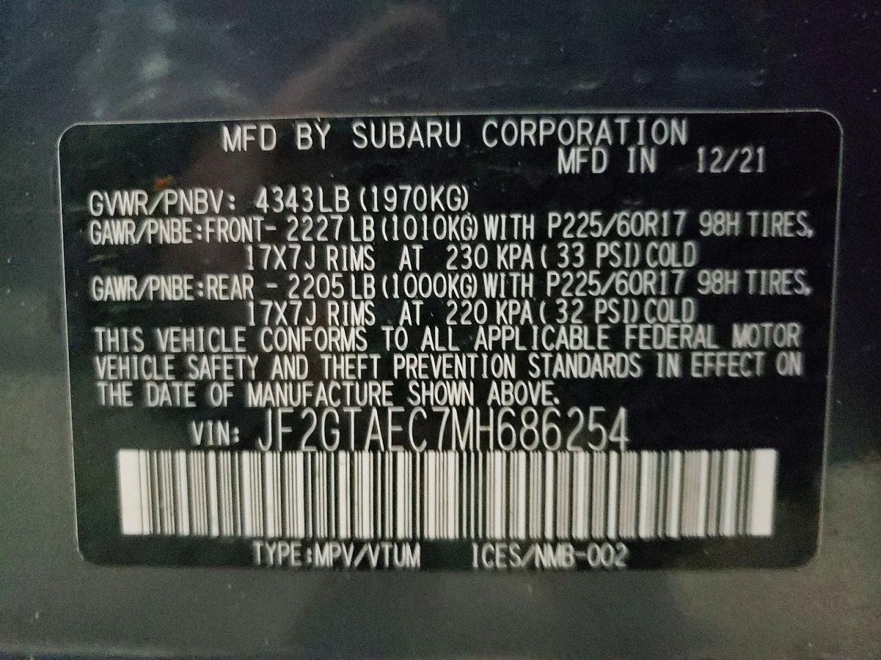 2021 SUBARU Crosstrek