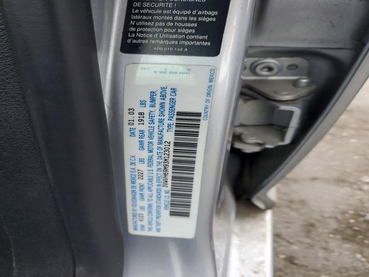 2003 VOLKSWAGEN JETTA