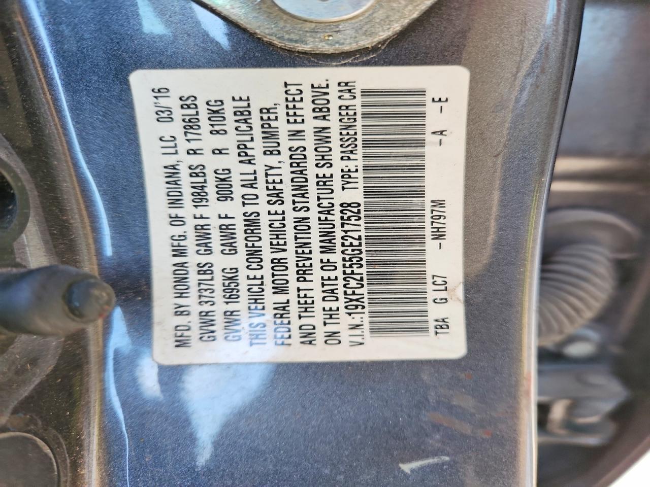 2016 HONDA CIVIC