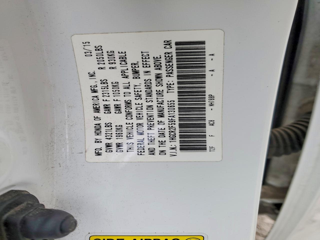 2015 HONDA ACCORD